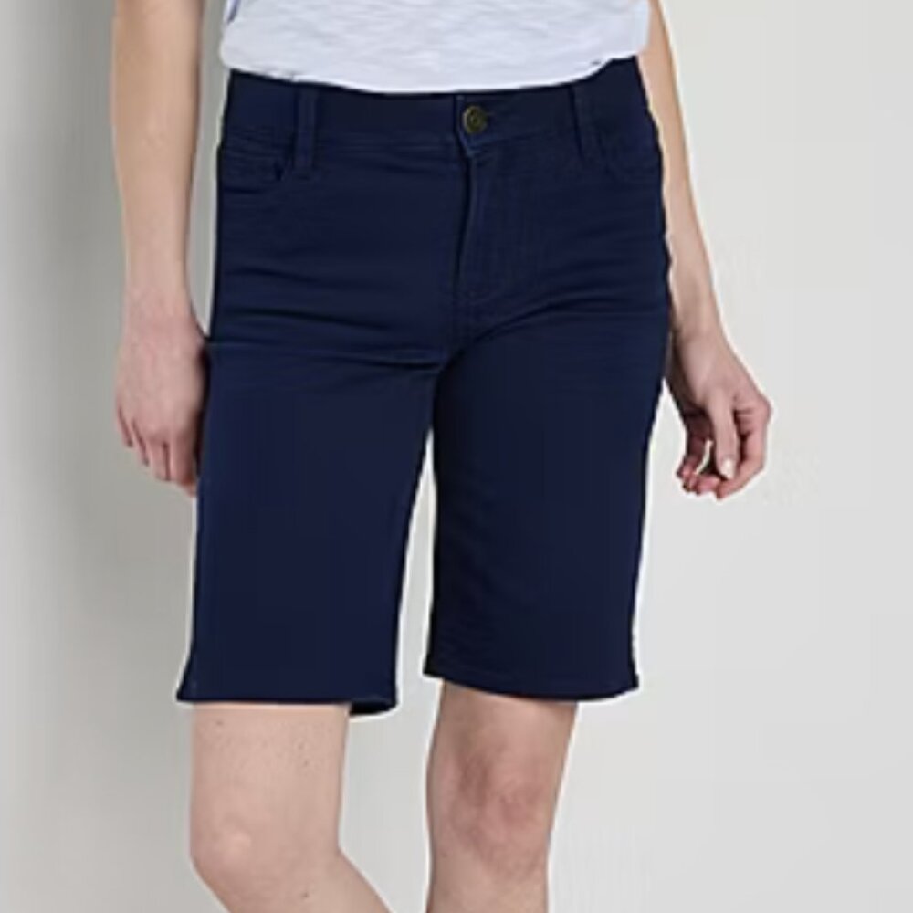 Liz Claiborne Sara Women's 11" Mid Rise Bermuda Short - Size 10 (Navy)